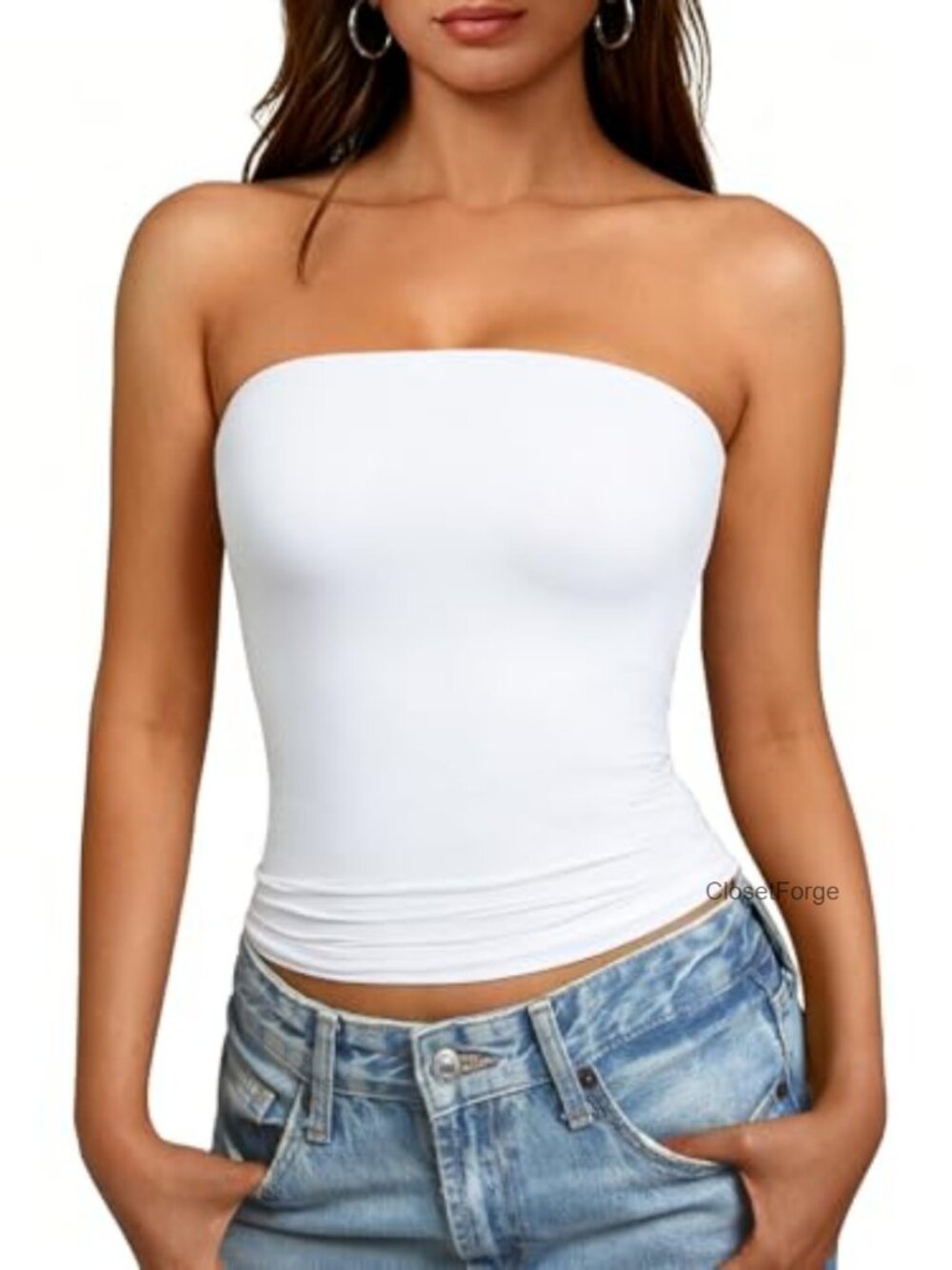Double Lined Tube Top Strapless Stretch Y2K Crop Tank Top Going Out
